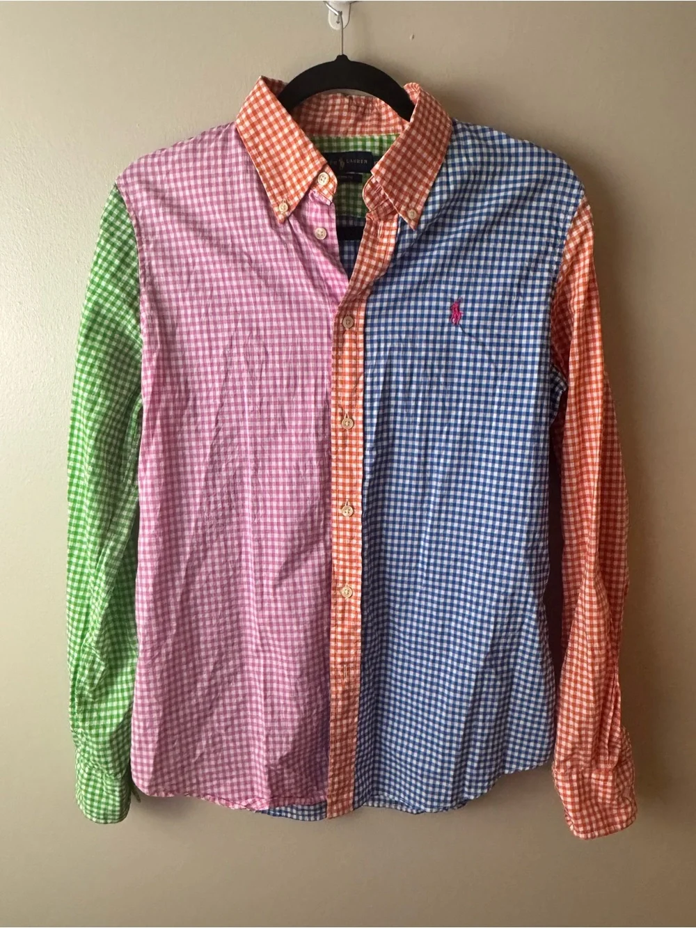 Boys Ralph Lauren Polo Multicolor Gingham Button-Down Shirt - Size 12